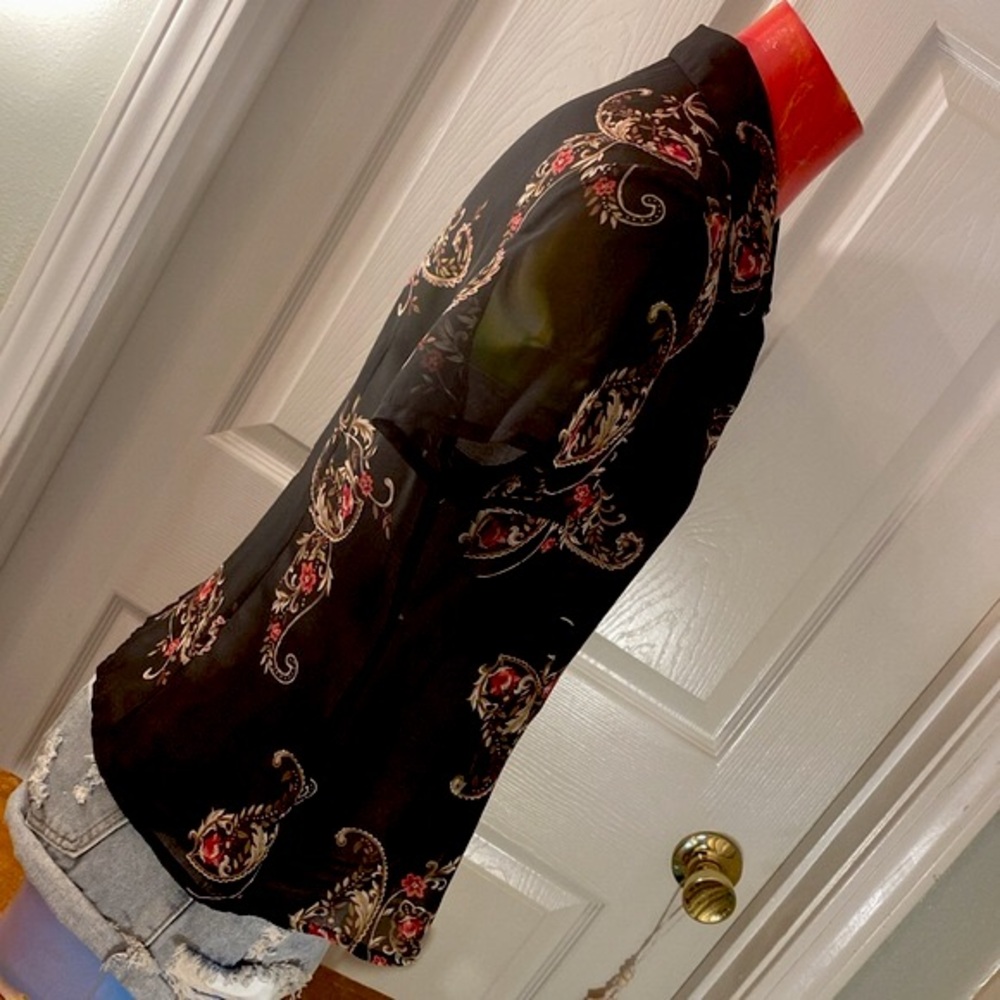 VINTAGE EMMA JAMES Petite paisley Filagree Floral Top - Picture 8 of 11